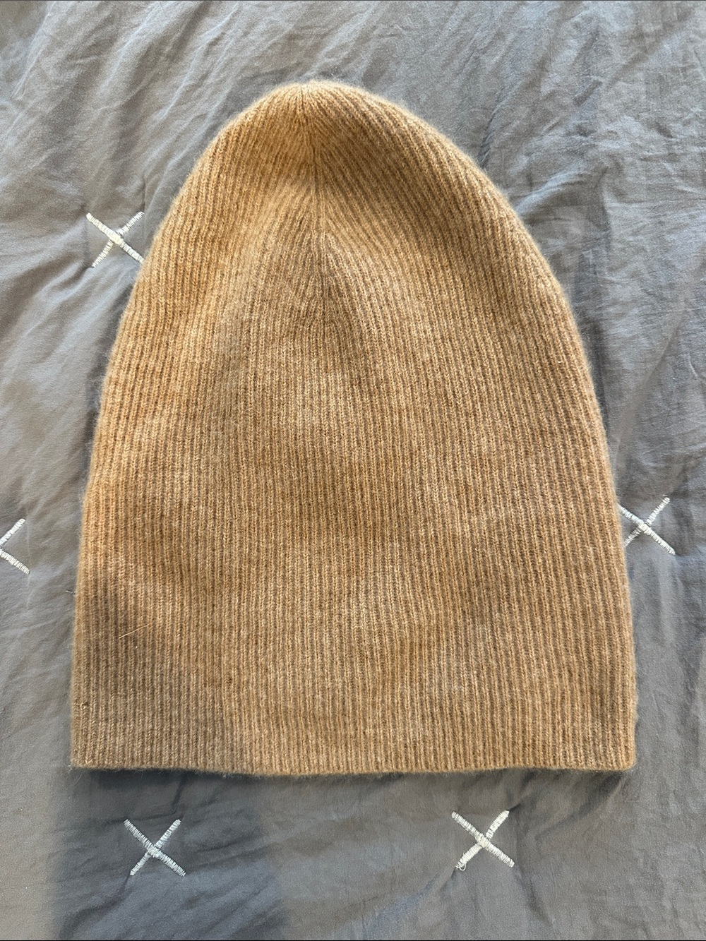 Babaton Camel Ribbed Knit Beanie